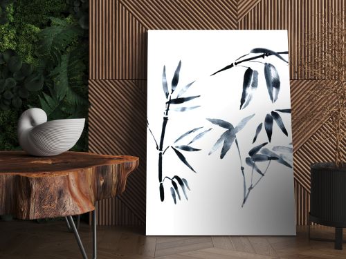 Watercolor paint bamboo,