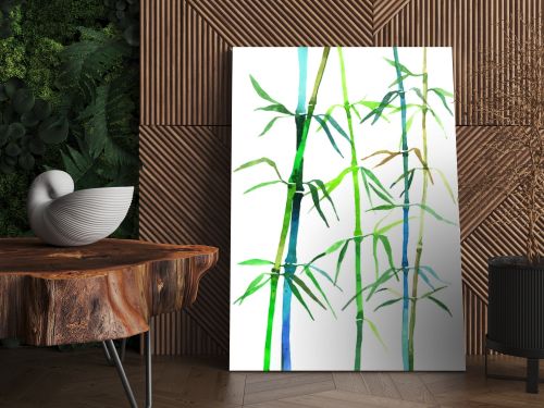 watercolor illustration bamboo