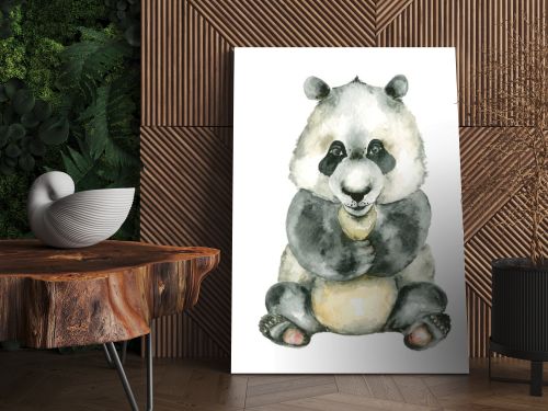 watercolor sitting panda