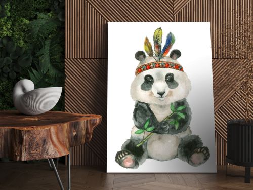 watercolor sitting panda