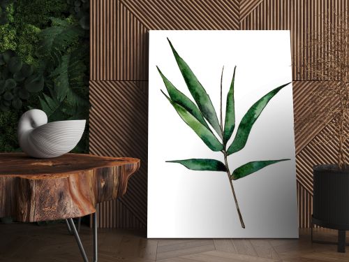 Bamboo tree in a watercolor style isolated.