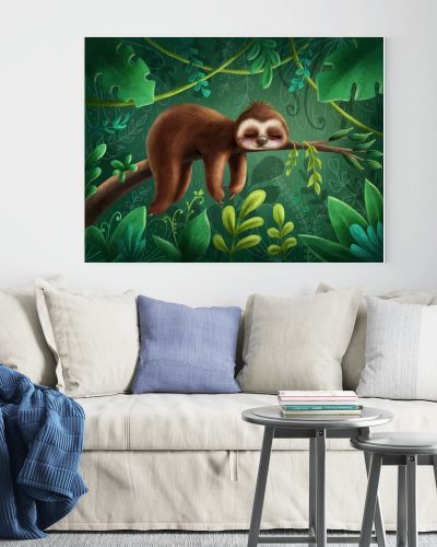 Illustration with a cute sloth