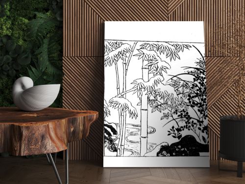 Japan art. Retro illustration