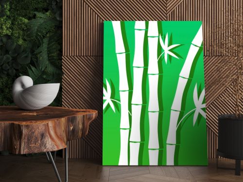 Blue green background with bamboo for banner decoration. leaflets, booklets, brochures, websites. Vector illustration. Flat design.