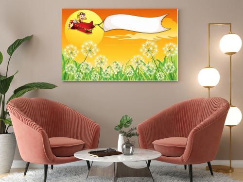 An airplane with the empty banner