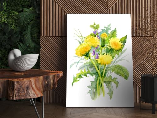 Watercolor dandelions