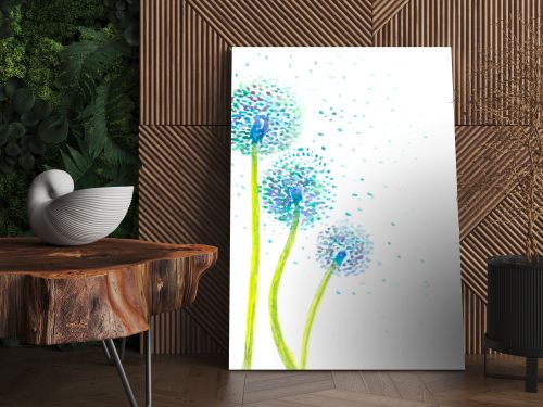 watercolor dandelion abstract background. vector illustration