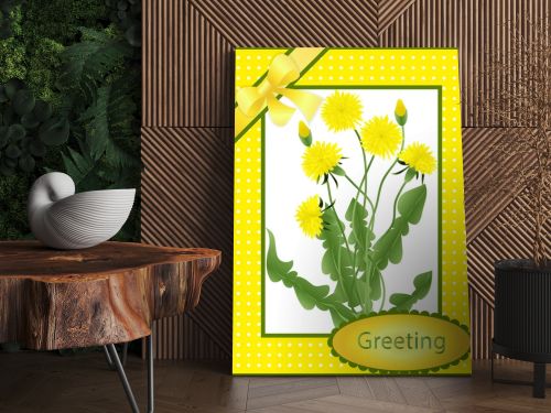 Greeting card bouquet of dandelions