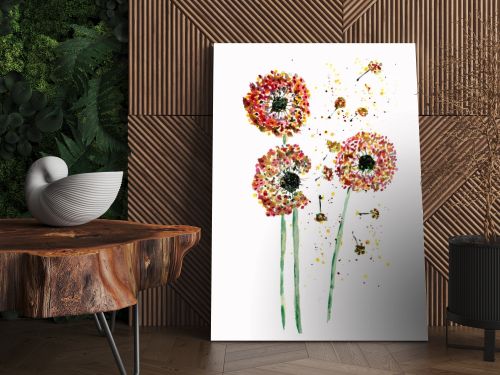 watercolor dandelion abstract background. hand watercolor 