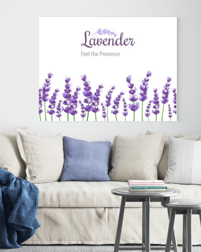 Lavender Card with flowers. Vintage Label with provence violet lavender.