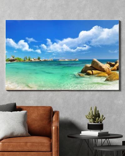 Tropical paradise - Seychelles islands, panoramic view