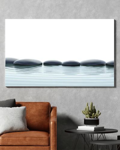 Zen stones in water on widescreen