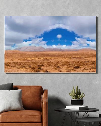 Amazing beach with endless horizon.  Background and Atlantic Ocean. Beach, Fuerteventura, Canary Islands, Spain.