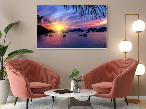 Sunset or Sunrise Tropical landscape horizon sea