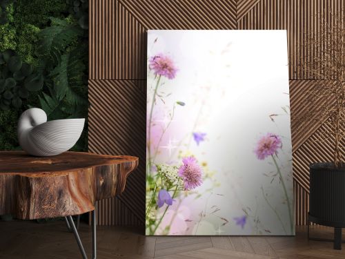 Beautiful pastel floral border beautiful blurred background (sha