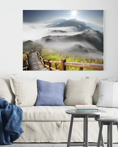 Dramatic clouds with mountain and tree