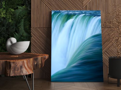 Close up of water rushing over Horseshoe Falls, Niagara Falls, O