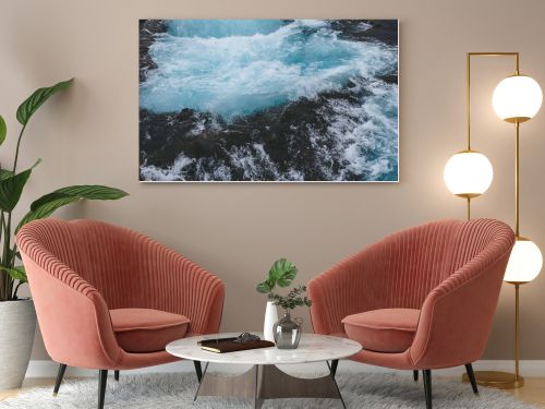 high angle view of beautiful Bruarfoss waterfall on Bruara river in Iceland