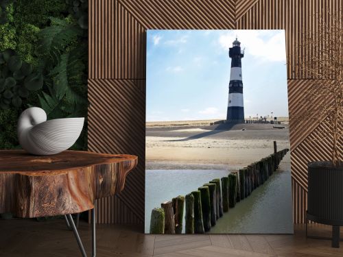 Lighthouse on a beach in Holland