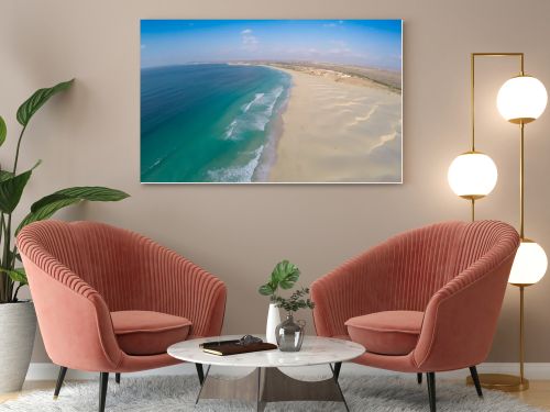  Aerial view on sand dunes in Chaves beach Praia de Chaves in Bo