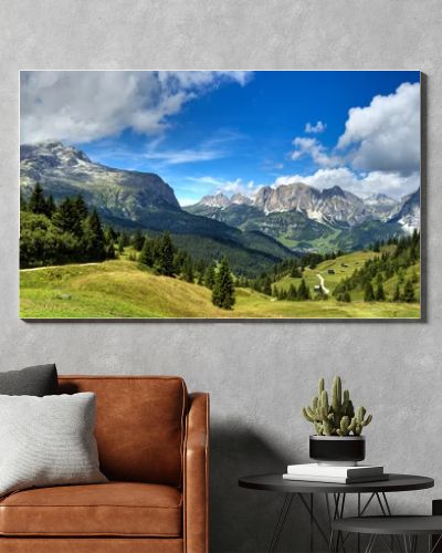 Dolomites mountains landscape, Alta Badia