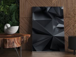 renderowania 3D abstrakcyjne czarne tło kryształowe fasetowane tekstury makro panorama szeroka panorama wielokątna tapeta