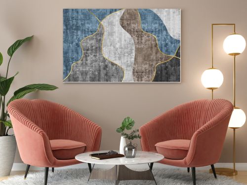 Abstract art painting. Geometric background, modern retro. Golden contemporary art. Print, Wallpaper, Poster, Card, Rug, Hanging, Printing