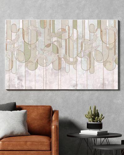 Design in the loft, classic, baroque, modern, rococo style. Graphic geometry on concrete grunge background. Light, delicate photo wallpaper, mural, wallpaper, card, postcard design.