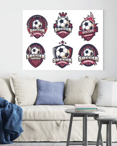 Illustration of modern soccer logo set