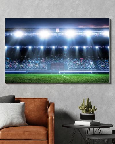 Full night football arena in lights