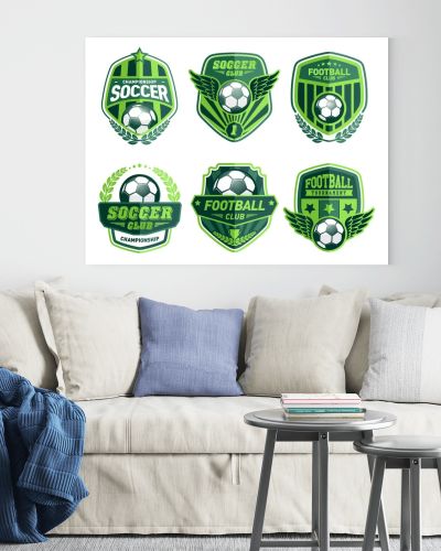 Set of Soccer Football Crests and Logo Emblem Designs