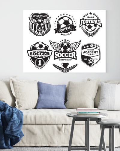 Set of Soccer Football Crests and Logo Emblem Designs