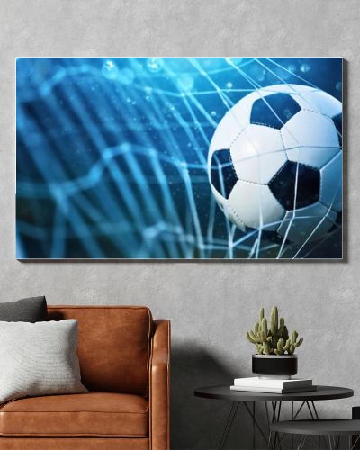 Soccer ball in goal