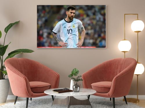 Rio de Janeiro, Brazil, June 28, 2019.Soccer player Lionel Messi of Argentina, during the Venezuela vs Argentina match for the Copa America 2019 at the Maracan stadium.