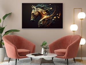 Horse abstract magical animal background with mare stallion wallpaper generative ai