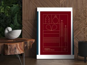 Christmas and New Year Cards Collection. Modern abstract vector illustrations for greeting card, party invitation card, website banner, social media banner, marketing material.