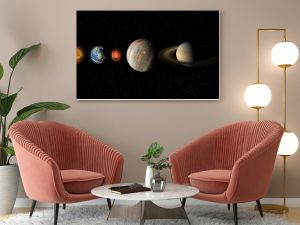 Solar system planet, comet, sun and star.Sun, mercury, Venus, planet earth, Mars, Jupiter, Saturn, Uranus, Neptune. Science and education background. Elements of this image furnished by NASA.