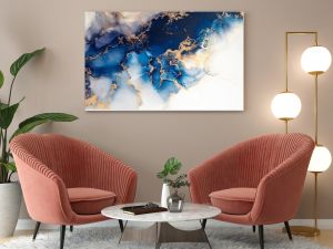 Marble ink abstract art from exquisite original painting for abstract background . Painting was painted on high quality paper texture to create smooth marble background pattern of ombre alcohol ink .