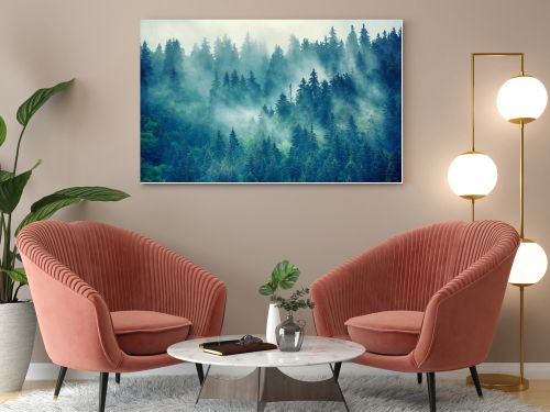 Misty mountain landscape