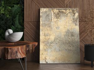 Ochre andg Greige grunge cement background with textures and weathering - very textured