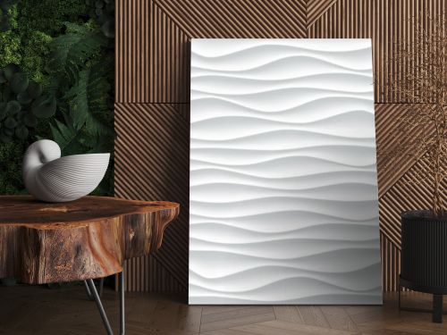 White wave pattern vector abstract 3D background 