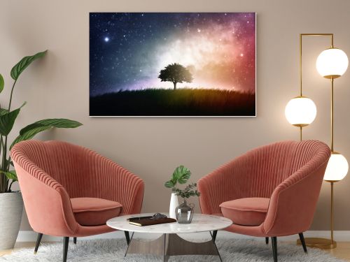 Single tree space background