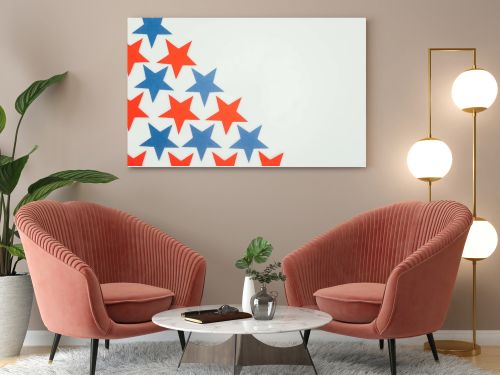 top view of arranged stars isolated on grey, presidents day concept