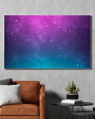 Neon particles background. Blue pink abstract glowing space