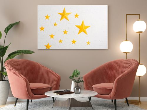 Yellow cardboard stars on light textured background