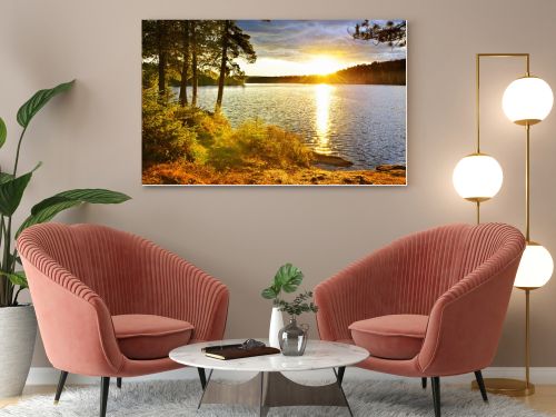 Sunset over lake
