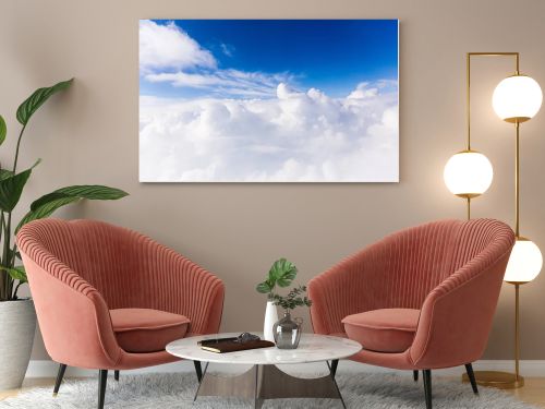 blue sky with white clouds in rome, italy