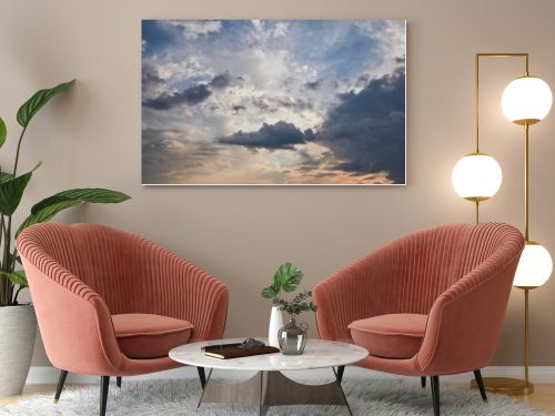 dark clouds on blue sunlight sky background