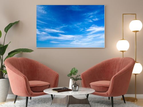 blue sky background with tiny clouds