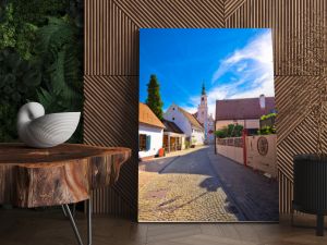 Colorful street of baroque town Varazdin view